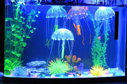 Fish tank landscaping decorations Fluorescent small simulated jellyfish wholesale goldfish tank aquarium landscaping