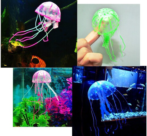 Fish tank landscaping decorations Fluorescent small simulated jellyfish wholesale goldfish tank aquarium landscaping