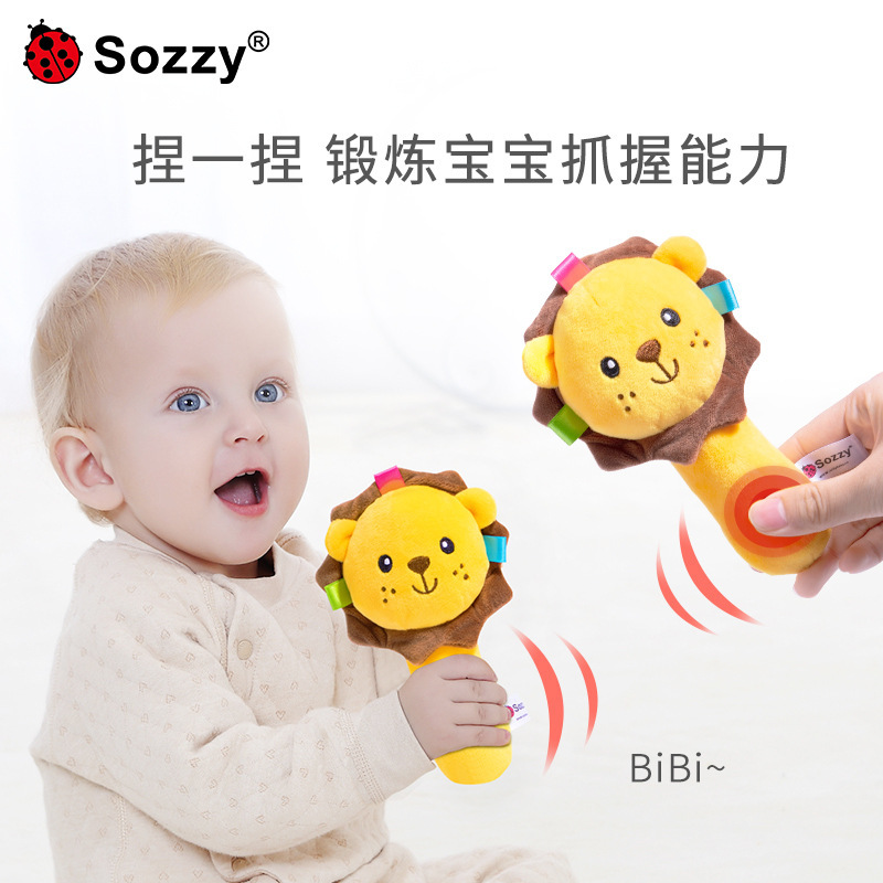 Bebé interacción padre-hijo educación temprana sonajero bebé de peluche sonajero juguete BB Dispositivo de sonajero en stock al por mayor