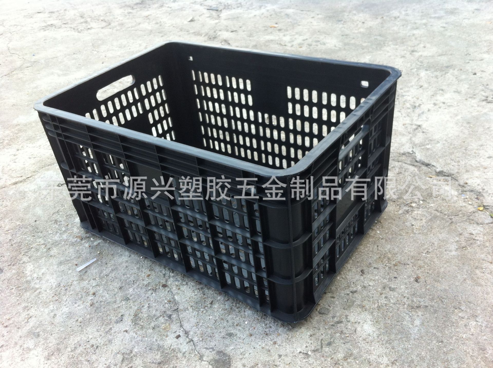 超市黑色收纳箩筐61*42*31cm水果配送胶框西红柿运输箱蔬菜周转萝