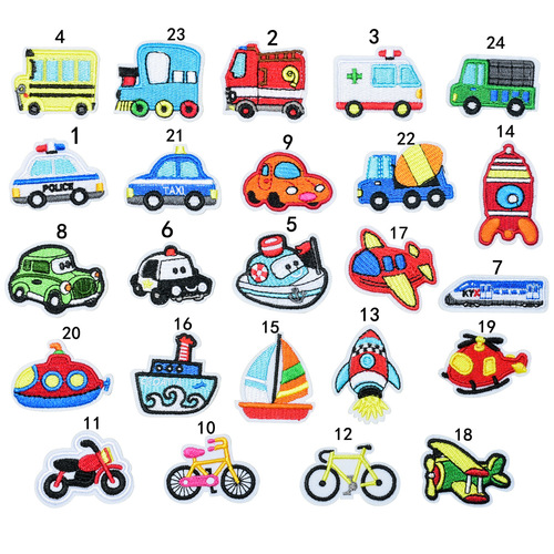 Original embroidery back adhesive label for truck, ship, school bus, embroidered logo patches, clothing accessories, decorations