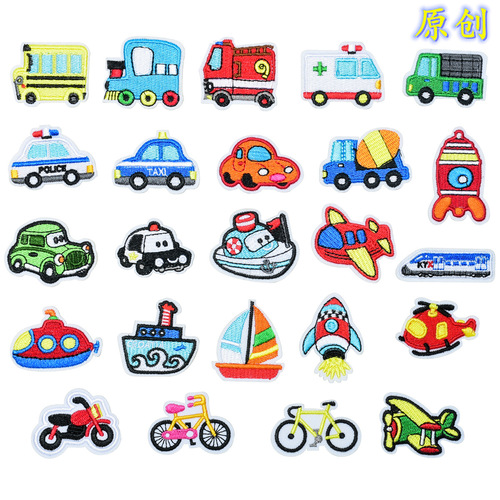 Original embroidery back adhesive label for truck, ship, school bus, embroidered logo patches, clothing accessories, decorations