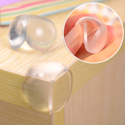 Children's anti-collision corner transparent soft infant safety table corner protective cover baby glass coffee table silicone corner protector