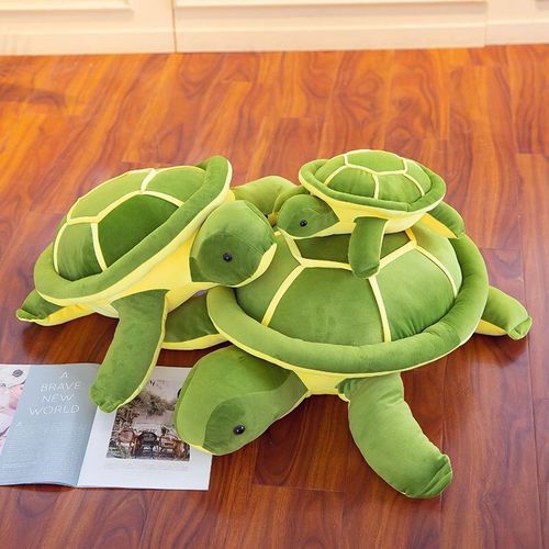 Small Turtle Plush Toy, Down-Filled Soft Body Pillow, Throw Pillow, Back Support Cushion, Big-Eyed Turtle Stuffed Animal, Children's Cloth Doll