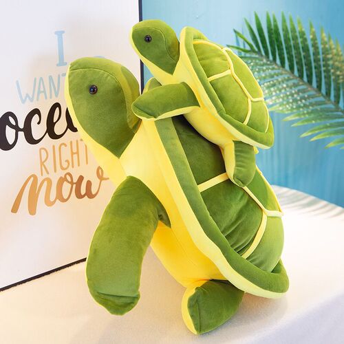 Small Turtle Plush Toy, Down-Filled Soft Body Pillow, Throw Pillow, Back Support Cushion, Big-Eyed Turtle Stuffed Animal, Children's Cloth Doll