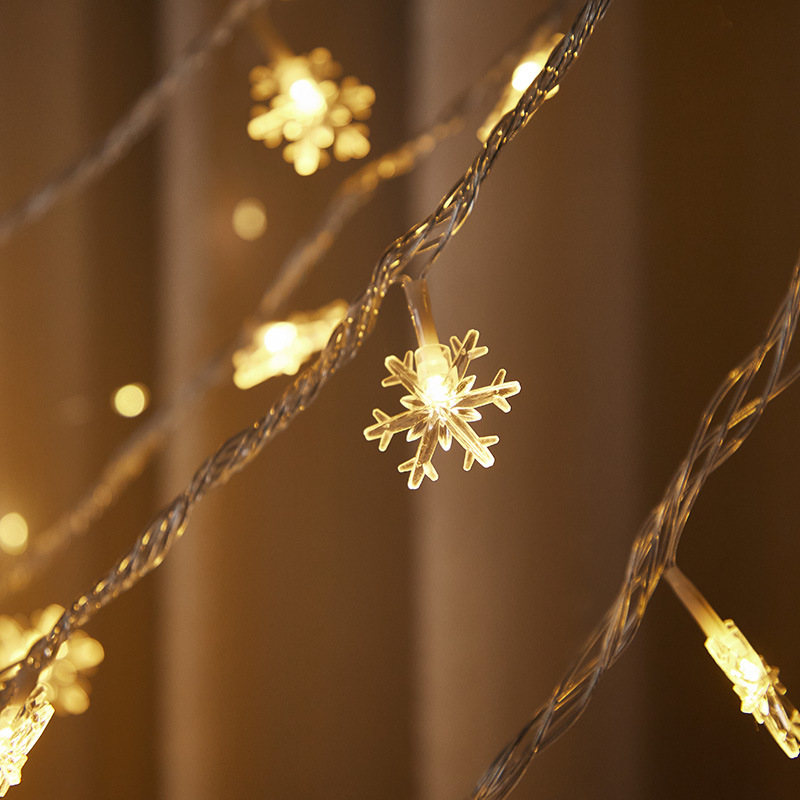 Decoraciones de Navidad led luces de colores luces intermitentes luces de cadena decoración del cielo estrellado copo de nieve luces de la estrella colgante de la habitación árbol de Navidad