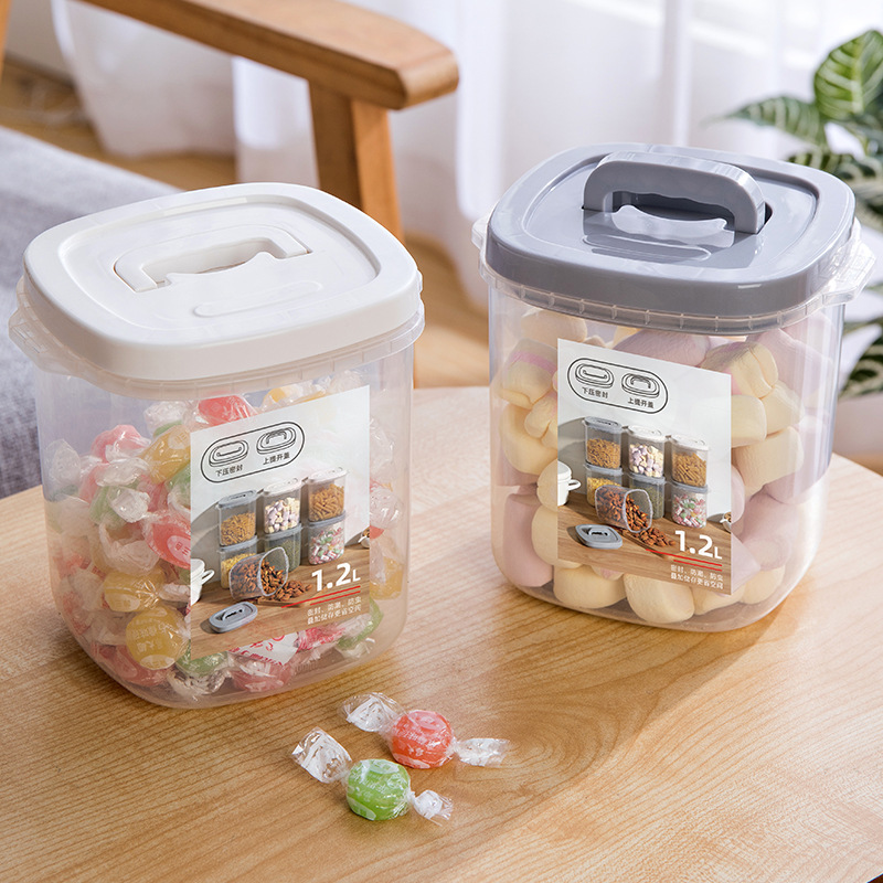 Grain sealed jar plastic household transparent snack dry goods storage jar nut oatmeal spice storage jar