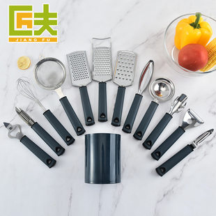 Stainless steel shaved filament flour screen melon -shaved eggs, fish scales plane bisder open tank kitchen tool set