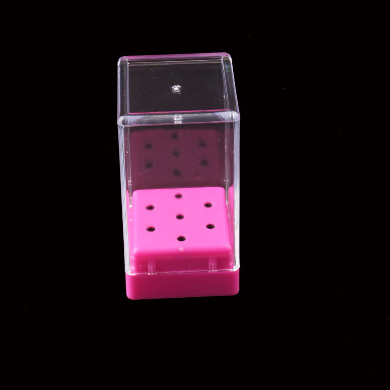 Caja de almacenamiento de cabeza de molienda de uñas transfronteriza Caja de visualización de cabeza de molienda de 7 agujeros Caja de cabeza de molienda de uñas de acero de tungsteno de cerámica