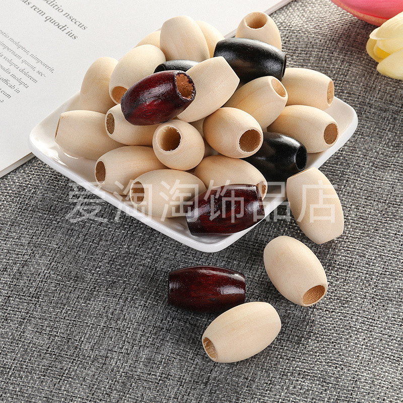 30*20MM bucket beads wear hemp rope with large hole oval wooden beads handbag backpack with original wooden beads decorative round wooden beads 30*20MM bucket beads wear hemp rope with large hole oval wooden beads handbag backpack with original wooden beads decorative round wooden beads