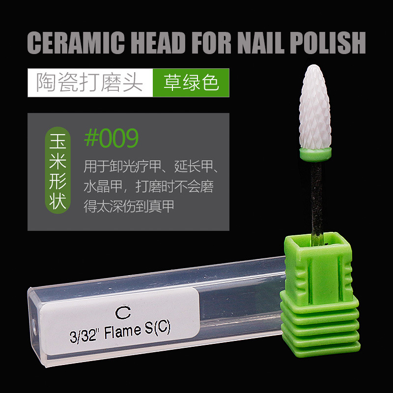Nuevos productos transfronterizos de molienda de cerámica de manicuras, una sola pieza de molienda eléctrica cilíndrica de maíz en forma de cohete, molienda de accesorios