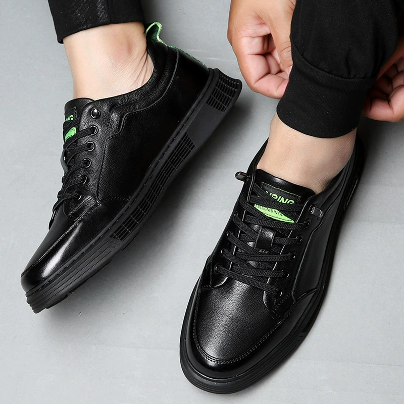 Осенние и зимние новые кожаные мужские туфли из коровьей кожи, кожаные кроссовки, дикие мужские повседневные туфли