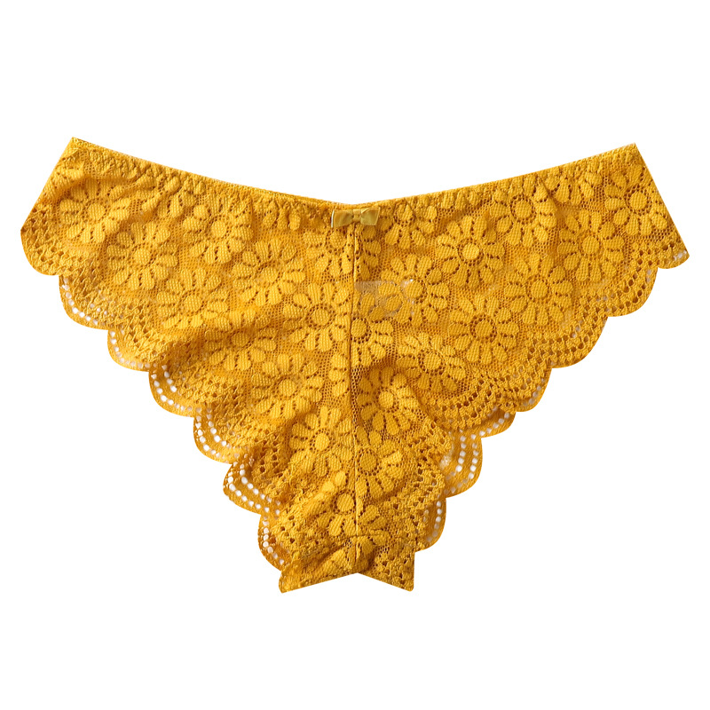 Ropa interior de mujer sin costuras cintura baja malla transpirable hueca calzoncillos de mujer ropa interior de encaje sexy para mujeres