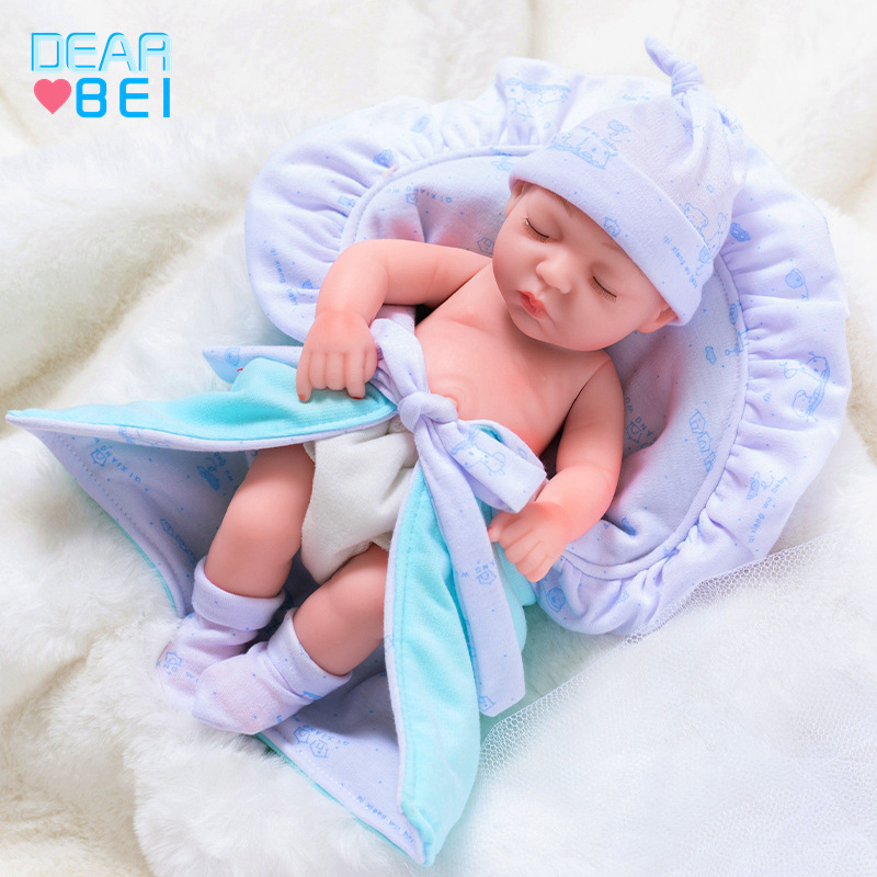 10-pulgadas muñeca de simulación de dormir lindo ojos cerrados renacer muñeca de vinilo muñeca al por mayor