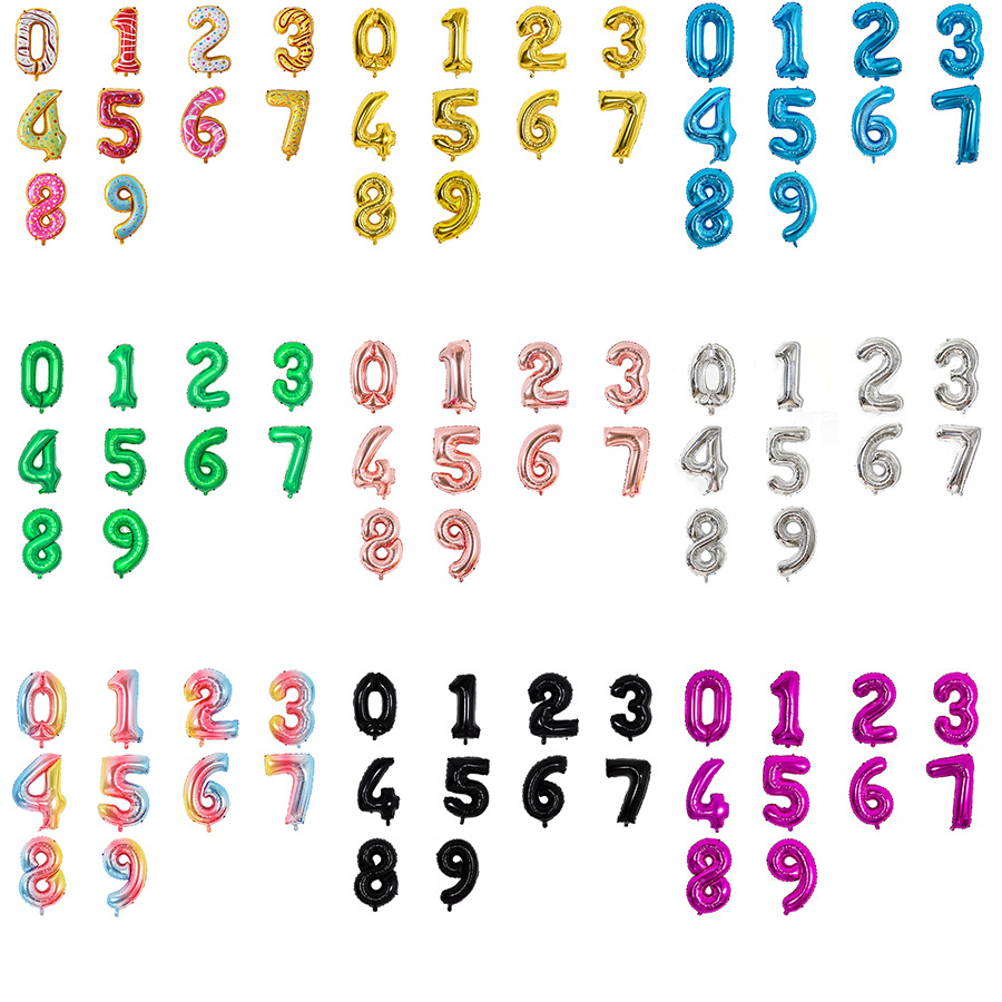 32 inches Red blue rose Christmas party Aluminum Monium aluminum foil balloon party Birthday decoration Wedding numbers