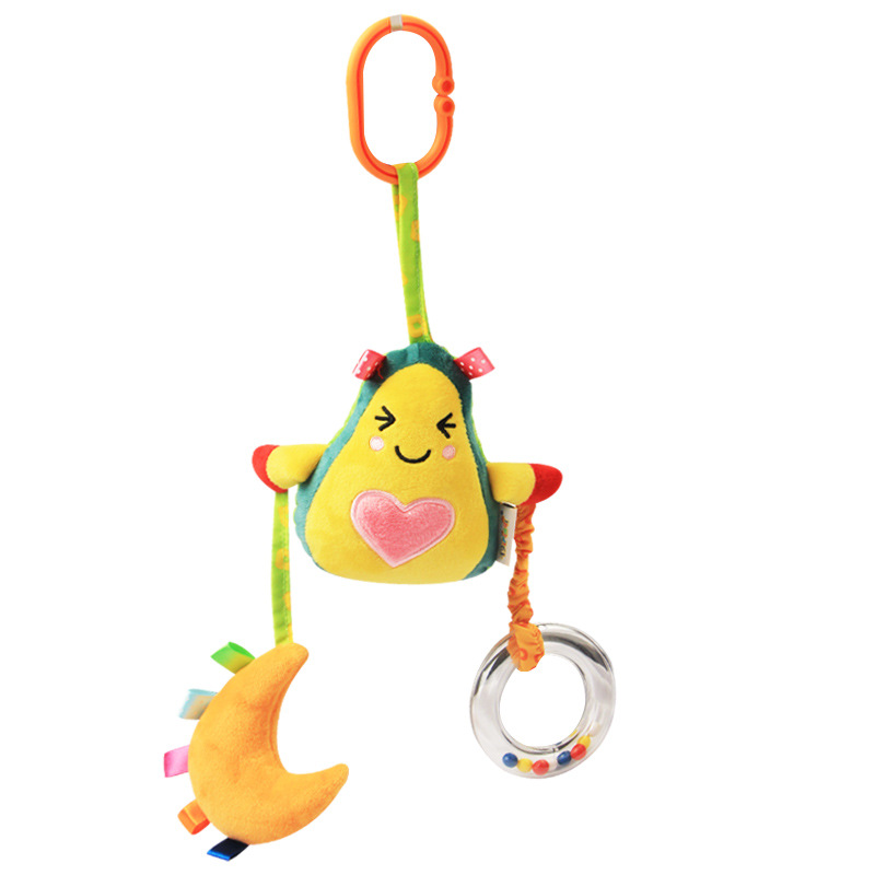 Nuevo colgador de campana para cochecito de bebé con diseño de dibujos animados, decoración colgante para cuna de bebé, juguete colgante de peluche para educación temprana, venta al por mayor en stock para bebés y niños.