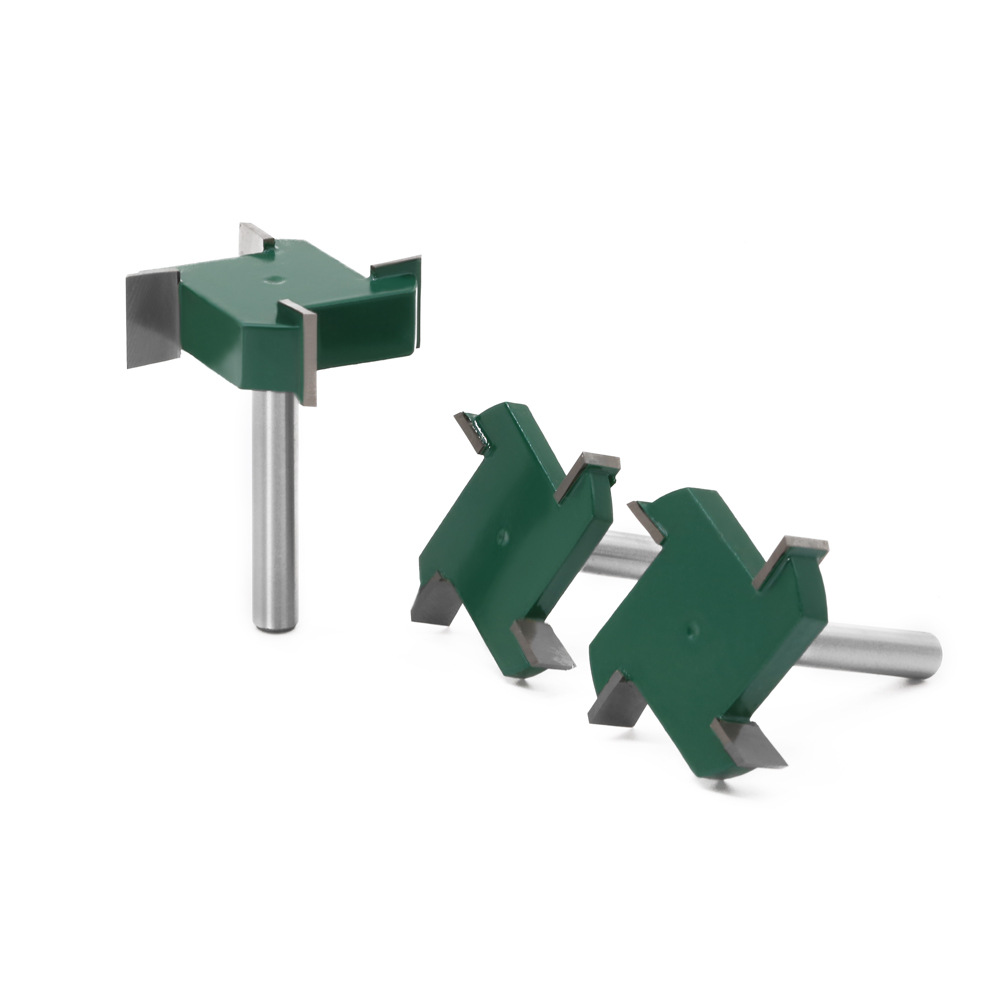 Cuchillo en T de cuatro cuchillas 1/4 Mango 6-MANGO cuchillo de ranurado cuchillo de carpintería material grado industrial cuchillo en T de cuatro dientes