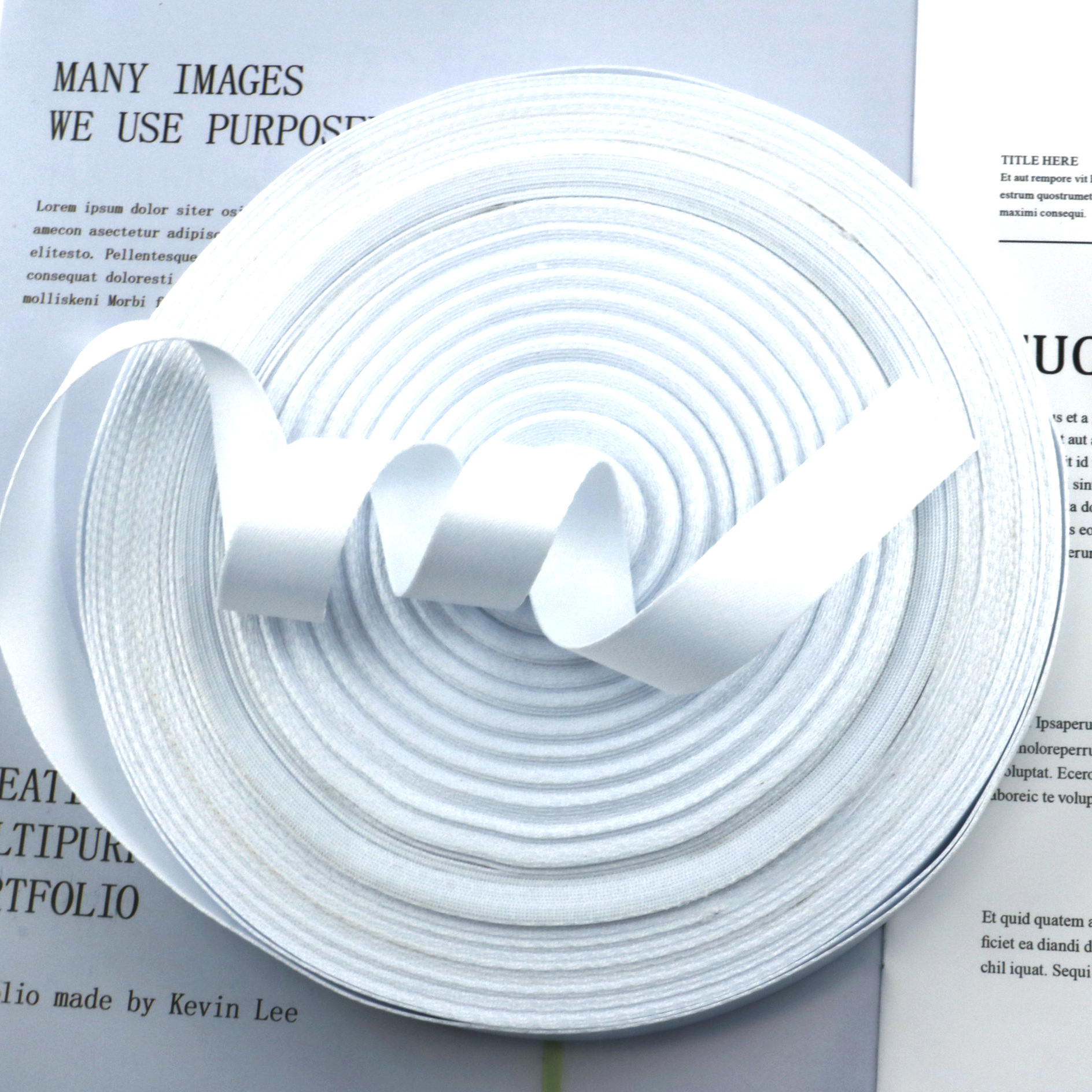Transferencia de calor en blanco con sublimación en blanco para cordones de exhibición, cintas de medallas, cintas tejidas lisas, cintas de satén, cintas en blanco. image 4