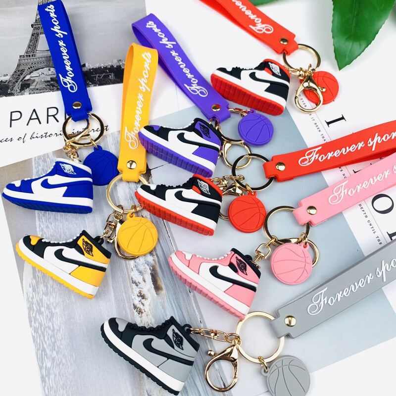 Creative high-end trend aj three-dimensional sneakers PVC key chain pendant personality car bag pendant gifts