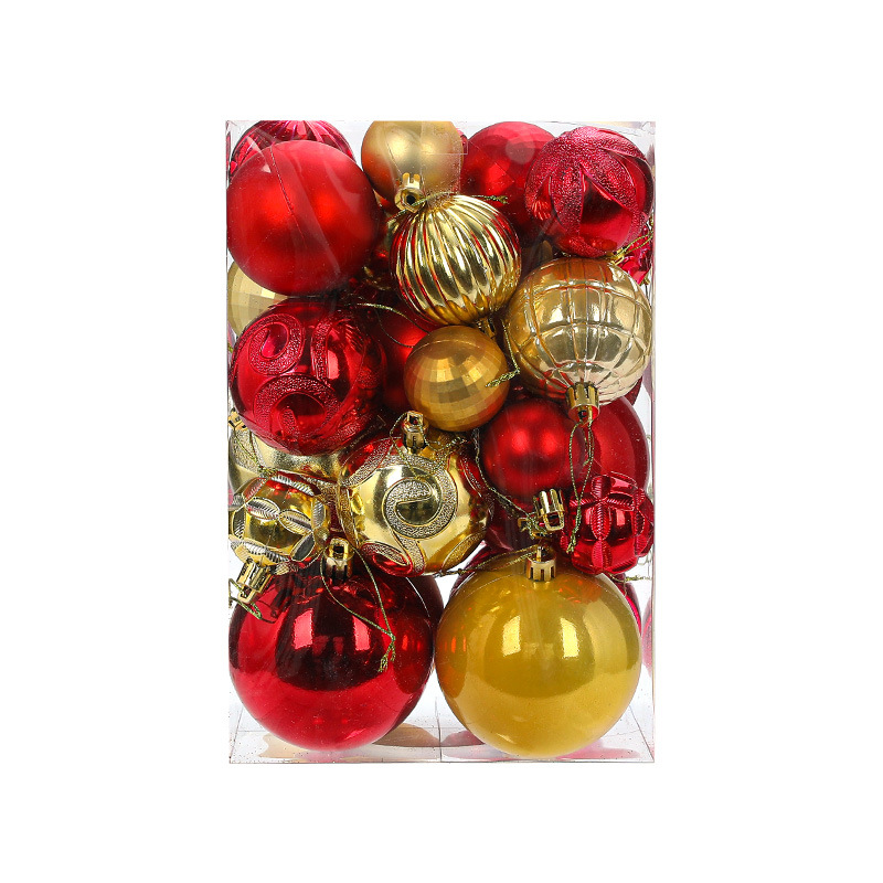 Hong Kong Heng Bola de Navidad decoración bola colgante azul resalte pintado en caja bola 34 Paquete de decoración de árbol de Navidad decoración colgante