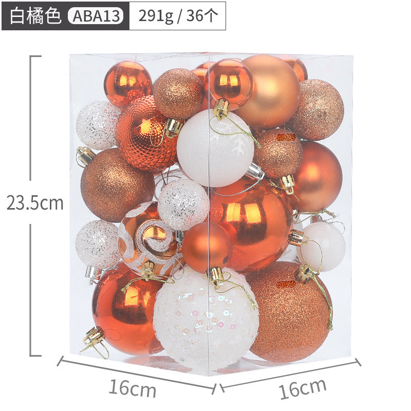 Hang Seng árbol de Navidad ornamento 4cm6cm8cm BOLA DE Navidad 36 barril caja de Navidad bola de color bola mixta