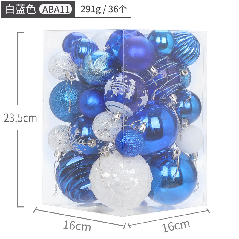 Hang Seng árbol de Navidad ornamento 4cm6cm8cm BOLA DE Navidad 36 barril caja de Navidad bola de color bola mixta