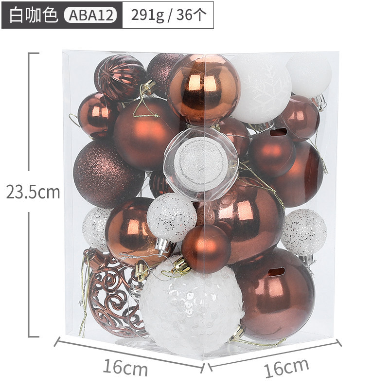 Hang Seng árbol de Navidad ornamento 4cm6cm8cm BOLA DE Navidad 36 barril caja de Navidad bola de color bola mixta