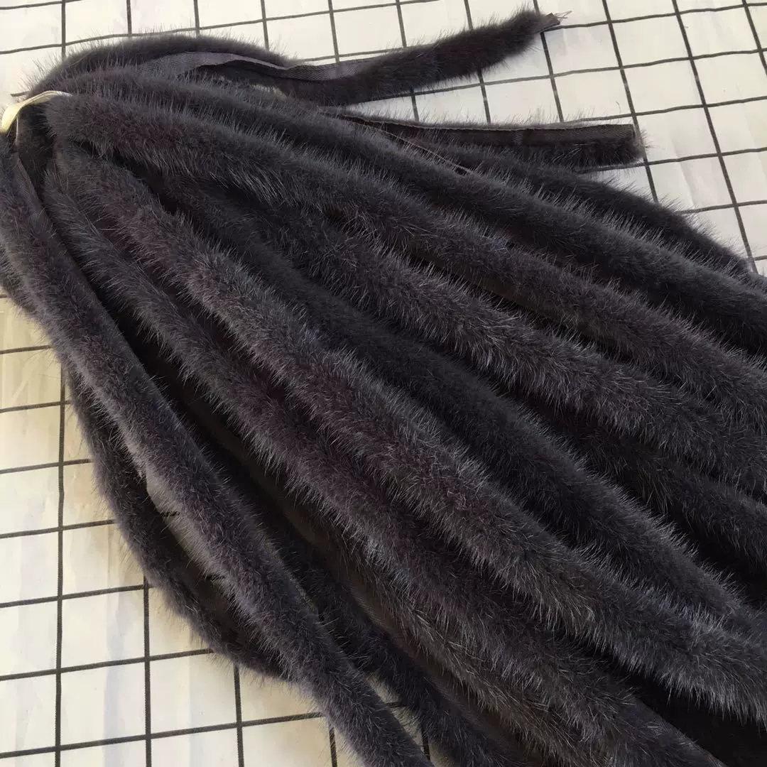 厂家批发 水貂毛条汉服旗袍手工缝制貂毛条绒毛条服装鞋靴辅料