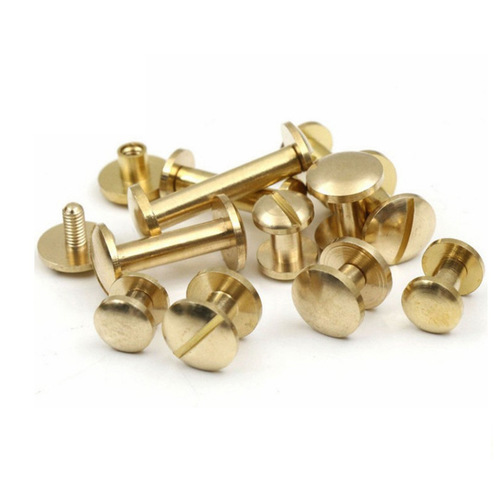 Brass slotted round face-locking rivets all-copper belt mother-in-law screws I-shaped nails letter album account book nails M4