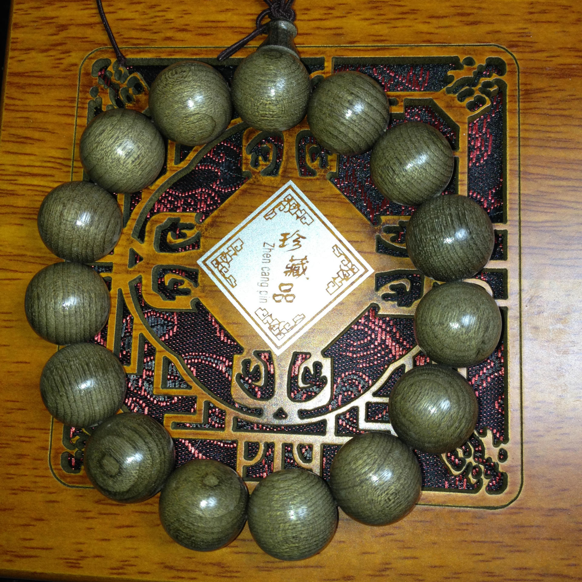 四川金丝楠木阴沉木手串20mm木质佛珠手链108颗乌木绿料厂家批E18