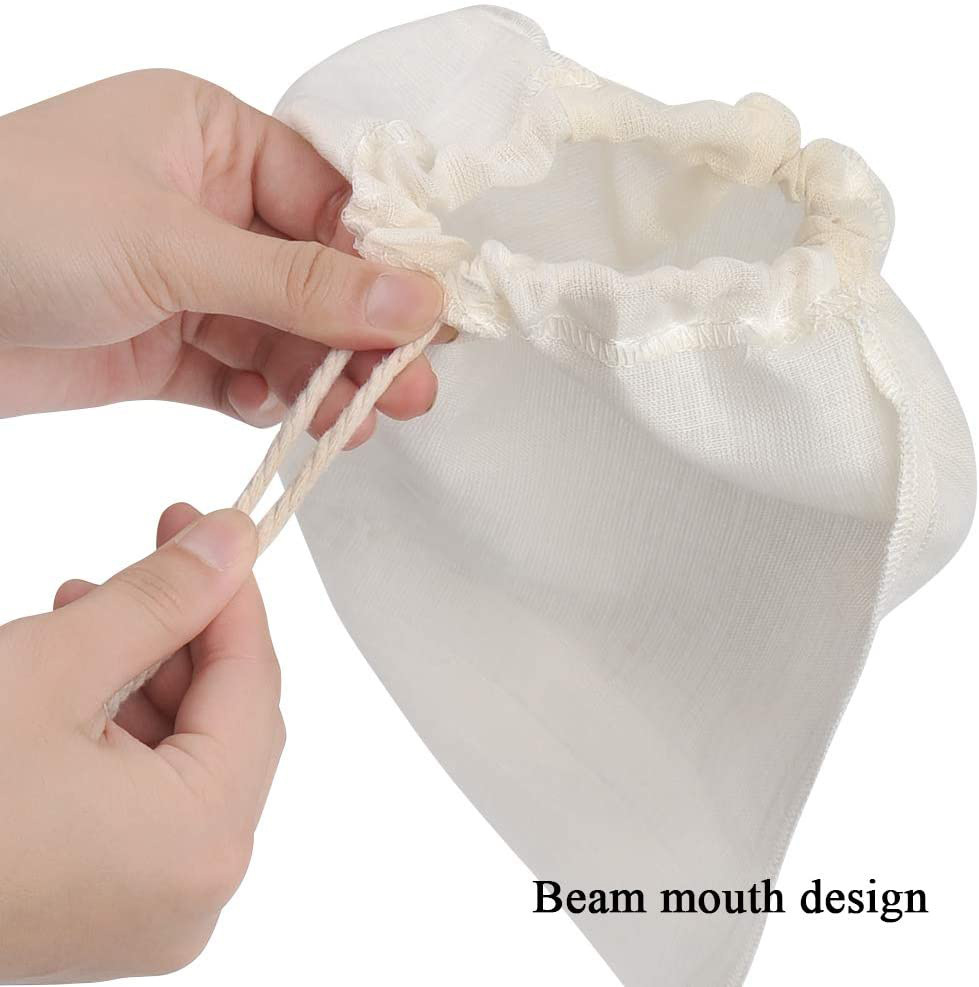 Bolsa de filtro de lino para alimentos leche de soja vino café jugo de frutas nueces leche lino de almacenamiento de calidad de alimentos lino