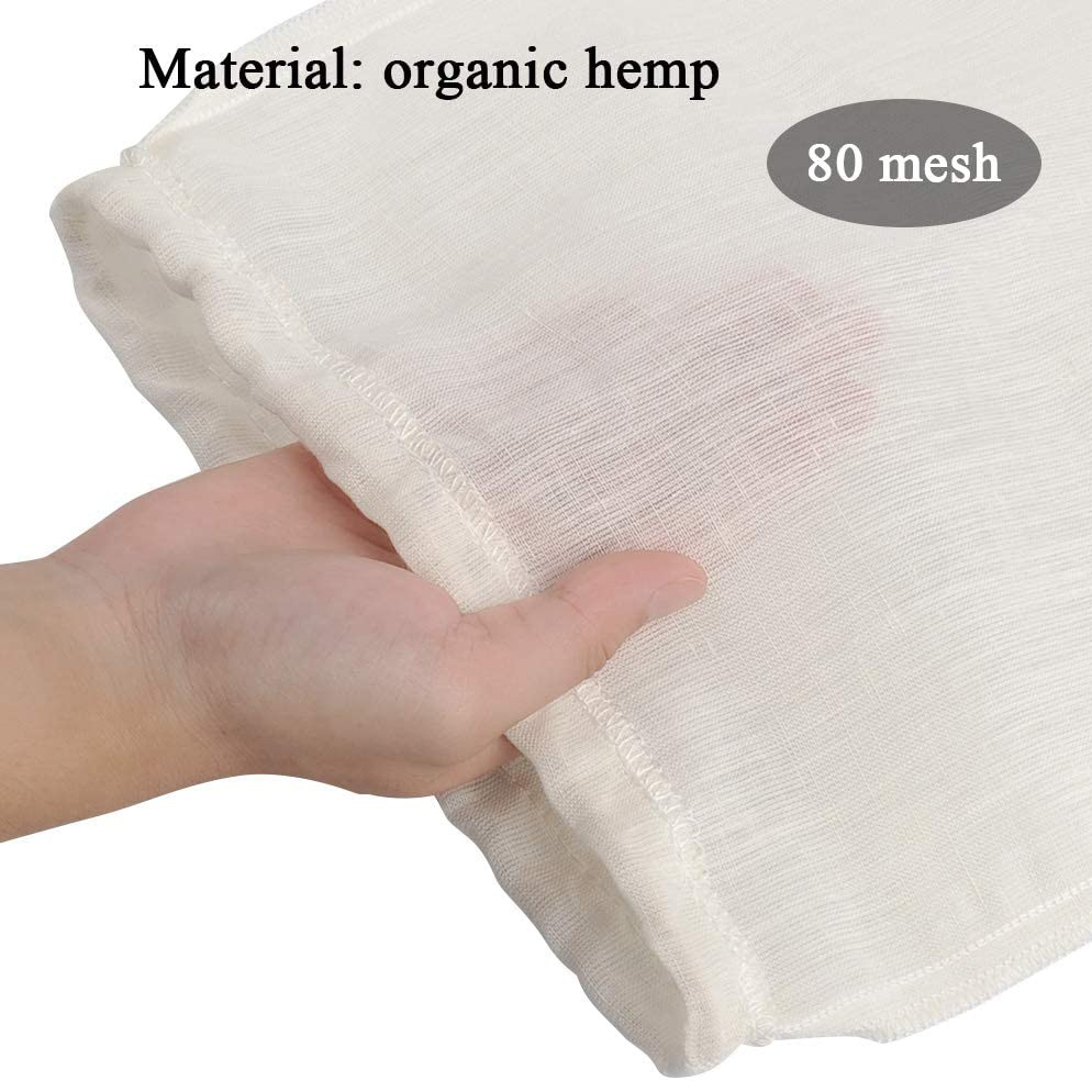 Bolsa de filtro de lino para alimentos leche de soja vino café jugo de frutas nueces leche lino de almacenamiento de calidad de alimentos lino