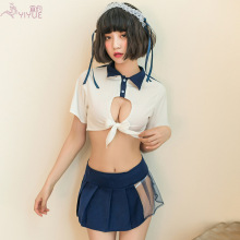 宜约情趣内衣性感镂空透视日系水手百褶裙jk制服诱惑扮演套装8150