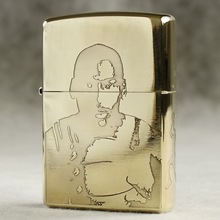 ZIPPO之宝防风煤油打火机黄铜盔甲五面精雕篮球飞人乔丹