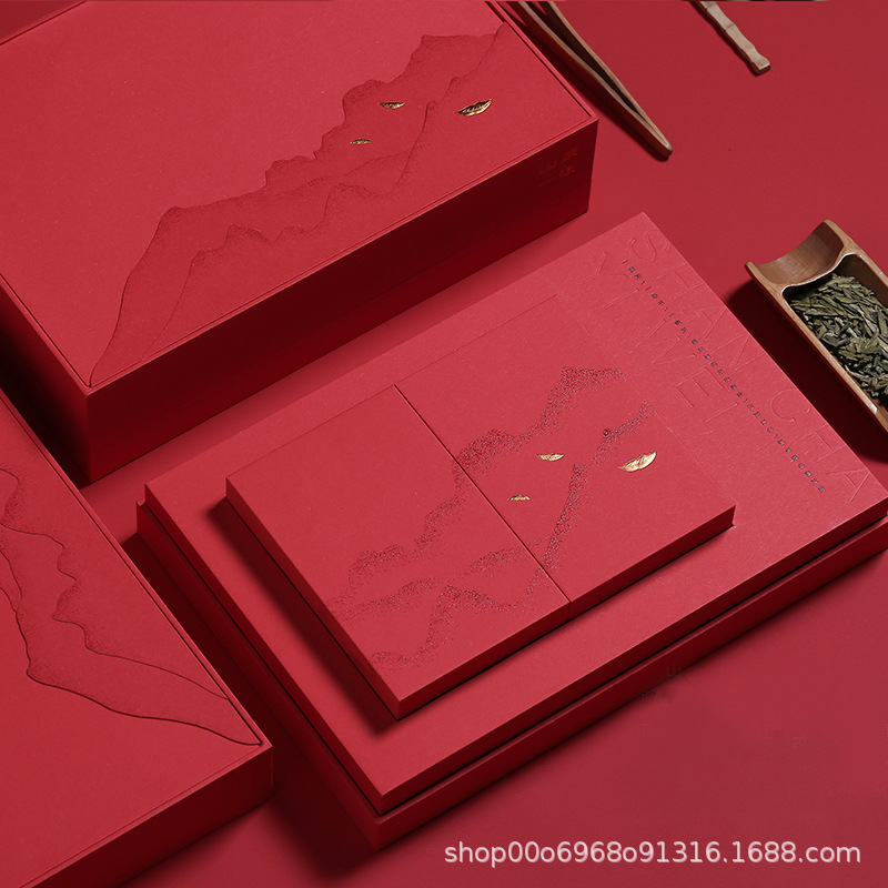 山茶一味茶叶包装盒空礼盒红茶绿茶岩茶半斤装茶叶盒现货包装盒子