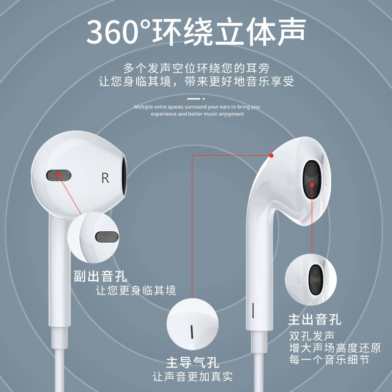 Apple, Huawei, Xiaomi, наушники, совместимые ушные вкладыши, 3.5 мм, проводной контроль, Android