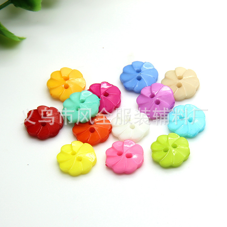 整包平底纽扣混装塑料梅花儿童卡通纽扣宝宝钮扣diy彩色卡通扣子