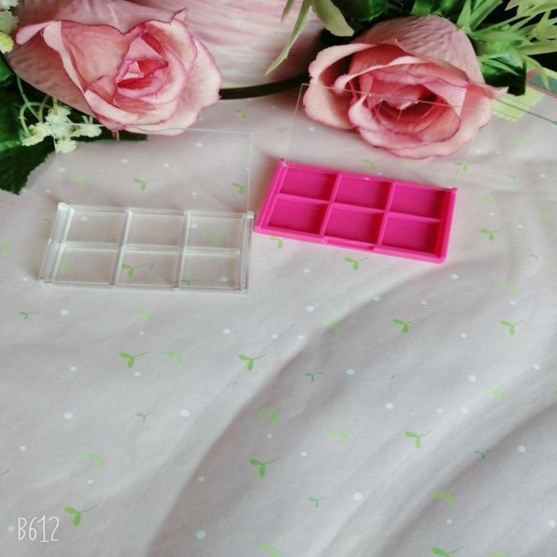 YL-093长方形眼影塑壳盒两格三格六格腮红化妆品塑壳盒厂家直供