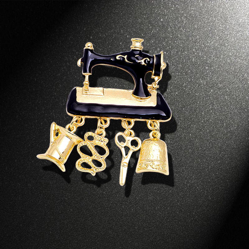 Cross-border European and American oil dripping brooch piano wind chimes pendant corsage elegant elegant clothing accessories clothing accessories pin buckle