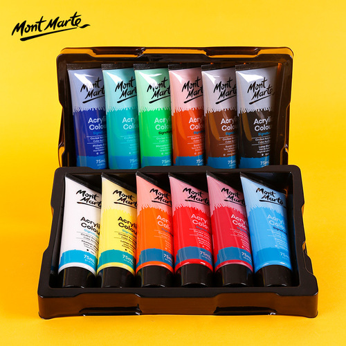 Montmartre paint set manufacturer direct sale 75ml studio paint hand-painted diy hand-painted textile painting acrylic paint
