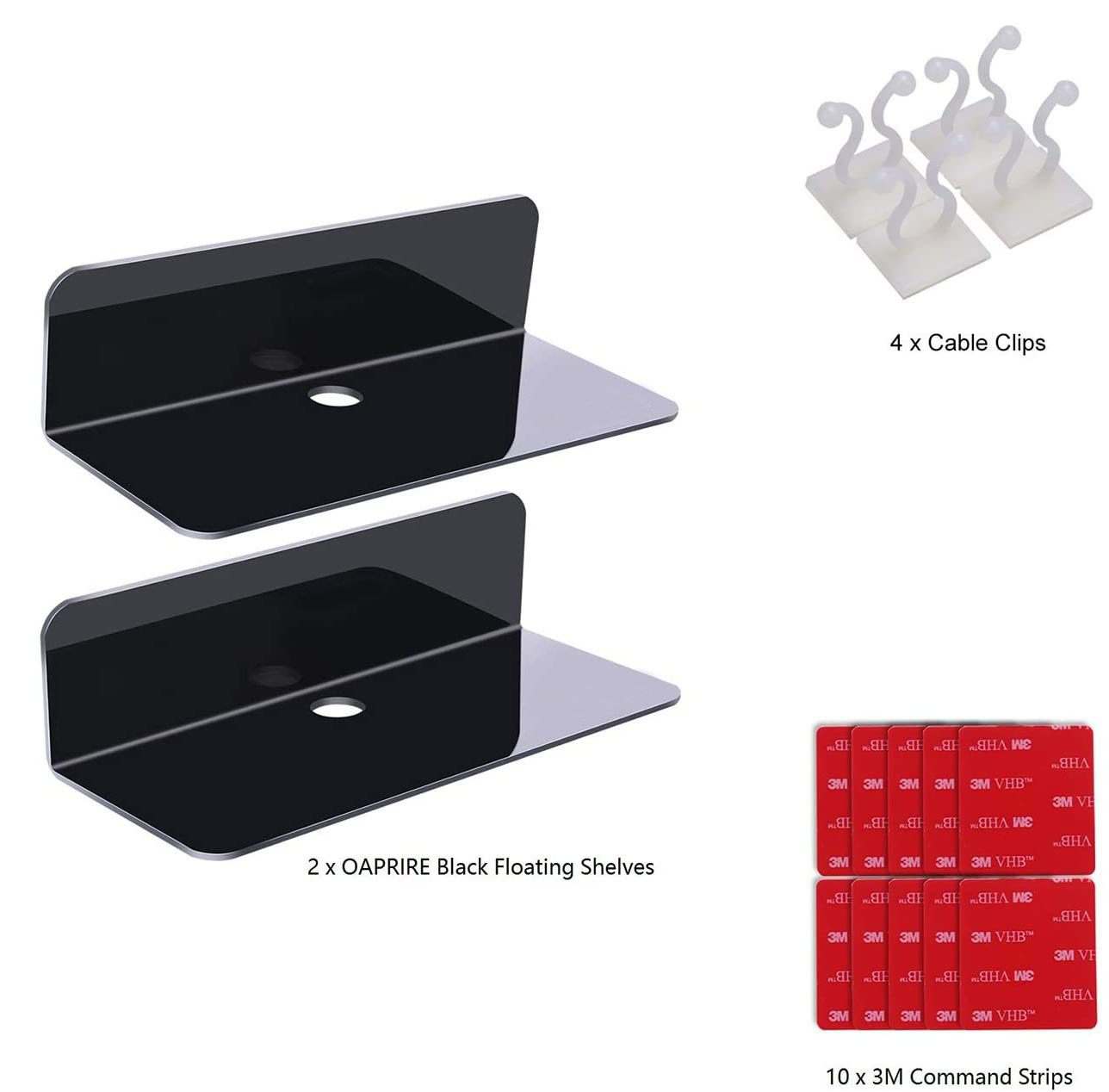Floating shelf wall-mounted rack punch-free wall storage rack acrylic switch clock speaker storage rack
