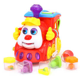 汇乐556智能问答卡通火车 儿童电动万向火车婴儿男孩玩具形状水果