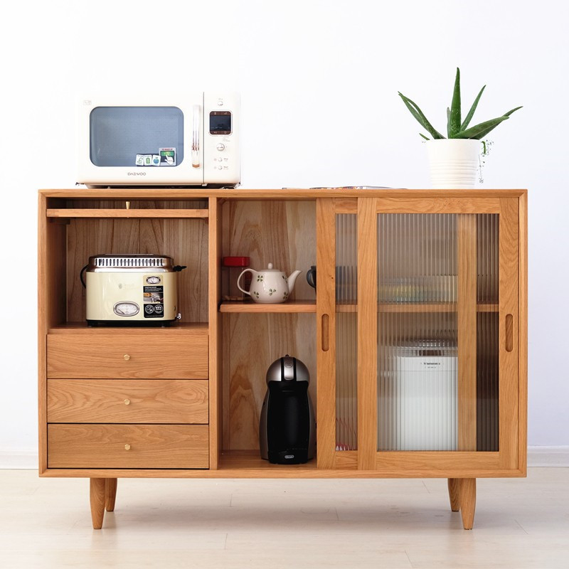 Nordic Solid Wood Sideboard Furniture Living Room Simple Storage Glass Tea Cabinet Small Apartment Mobile Door Storage Cabinet Nordic Solid Wood Sideboard Furniture Living Room Simple Storage Glass Tea Cabinet Small Apartment Mobile Door Storage Cabinet
