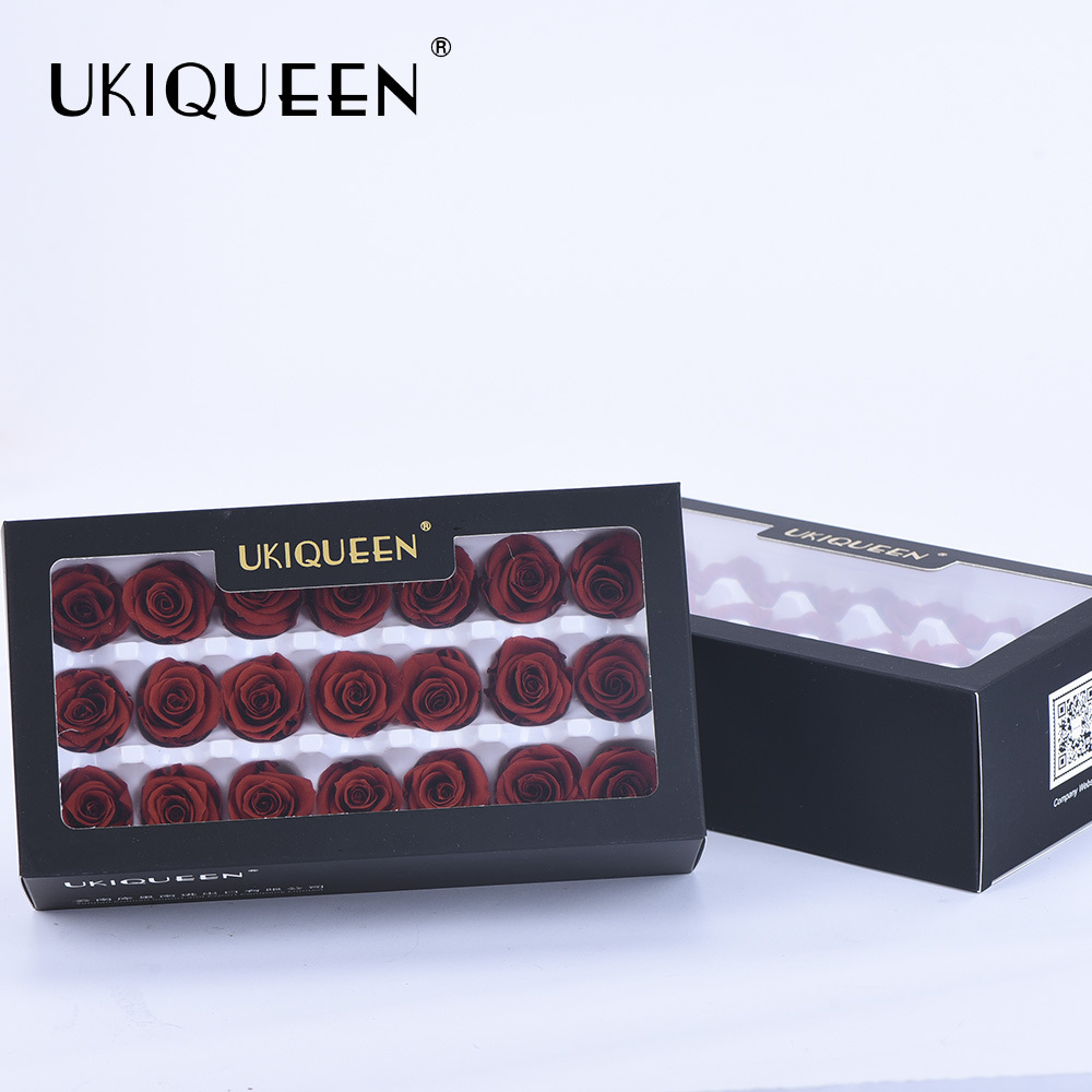 2-3cm 21 pequeñas flores Paquete de grado A DIY Eternal Rose flor cabeza caja de regalo material de preservación de la flor al por mayor Yunnan Kunming