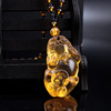 Spring summer demi-season long sweater, Tieguanyin tea, crystal pendant suitable for men and women, necklace