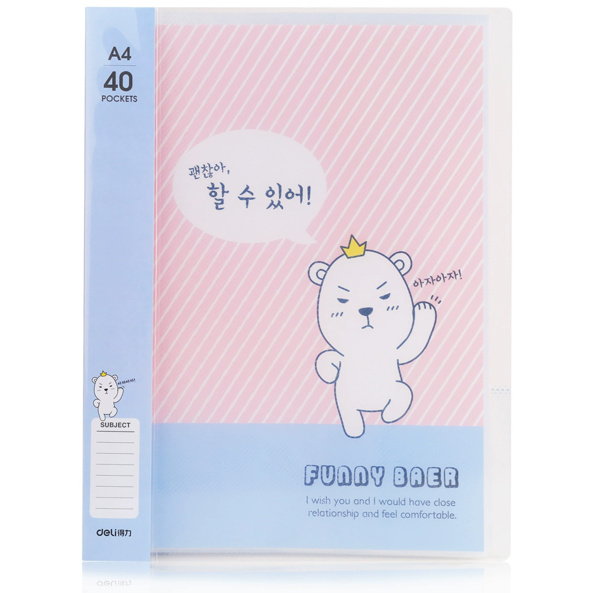Deli 96153 Data Book A4 File Book 40 Pages 40 Page Page Clating A4 Data Book