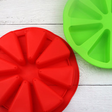 都比 硅胶8分DIY蛋糕模司康模8孔桔子圆形烤盘DIY烘焙模 披萨盘模