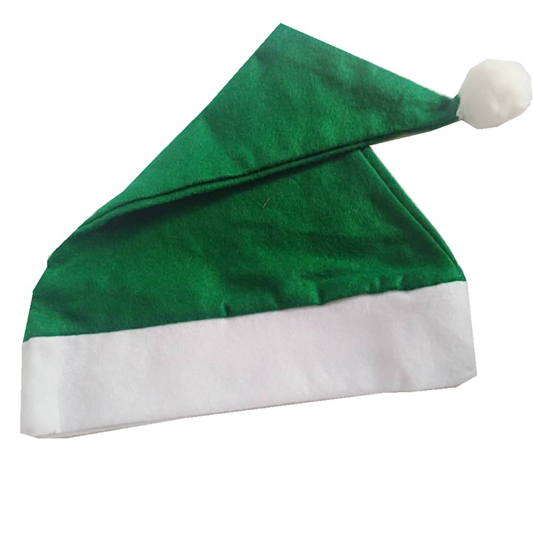 Fabricante directo de no tejido común verde sombrero de Navidad de varios colores Santa sombrero puede imprimir logotipo