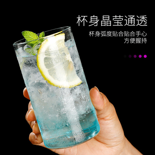 Delicate glass cocktail cups, minimalist long drink cups, Collins cups, straight-sided cups, high-quality wine glasses