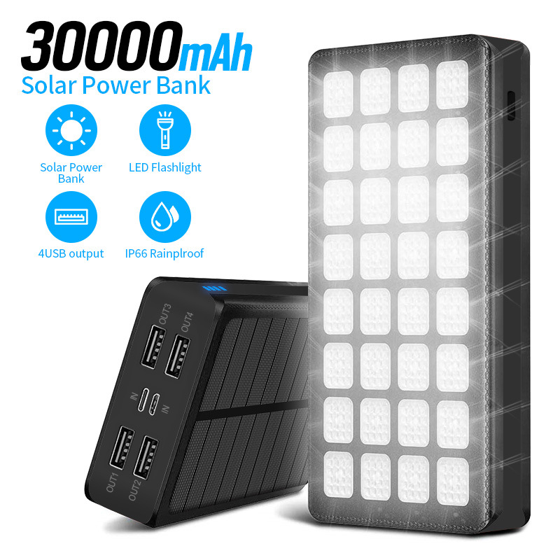 Private Model 30,000 Mah Solar Power Bank with 32 Emergency Lights, Mobile Phone Power Bank, Ce Certified, Long Battery Life